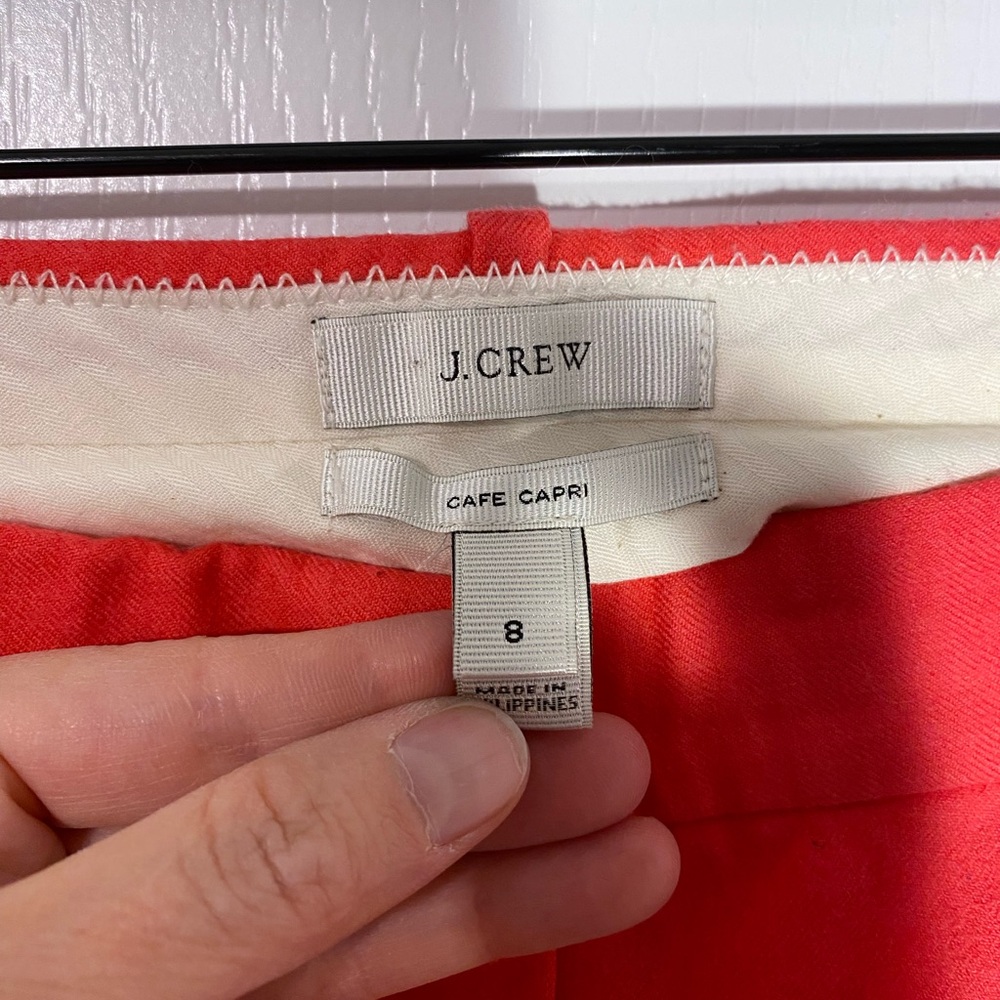 J.Crew Wool Cafe Capri Pants Hot Pink Size 8 - Picture 4 of 5